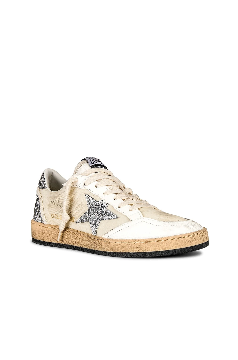 Golden Goose Ballstar Sneaker White, Beige, & Silver - Image 2
