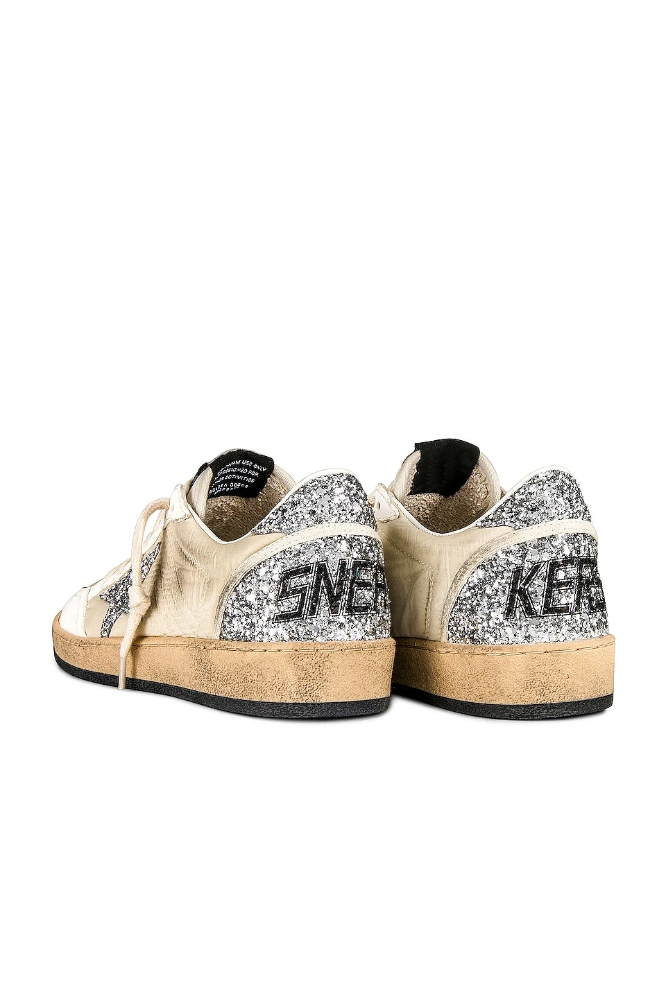Golden Goose Ballstar Sneaker White, Beige, & Silver - Image 3