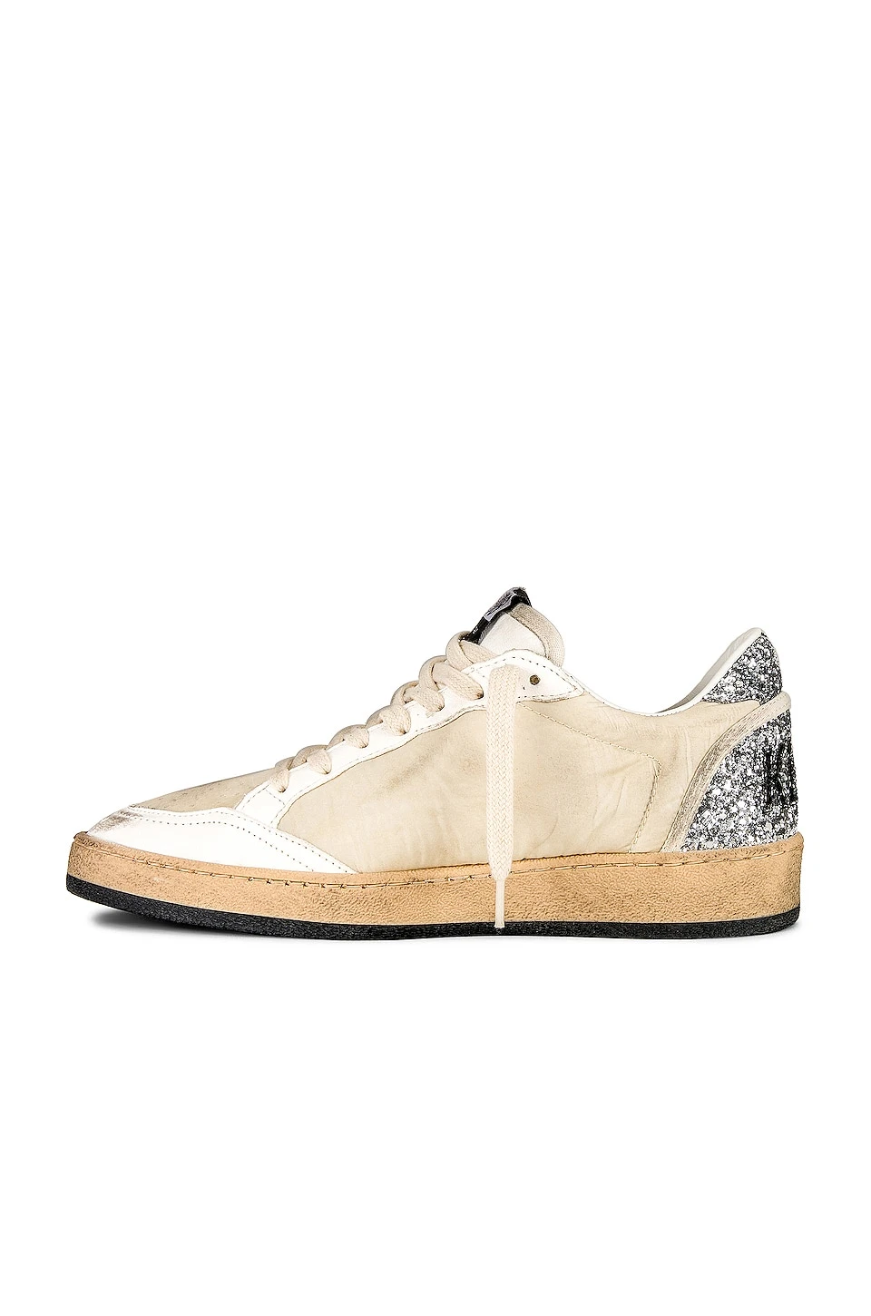 Golden Goose Ballstar Sneaker White, Beige, & Silver - Image 5