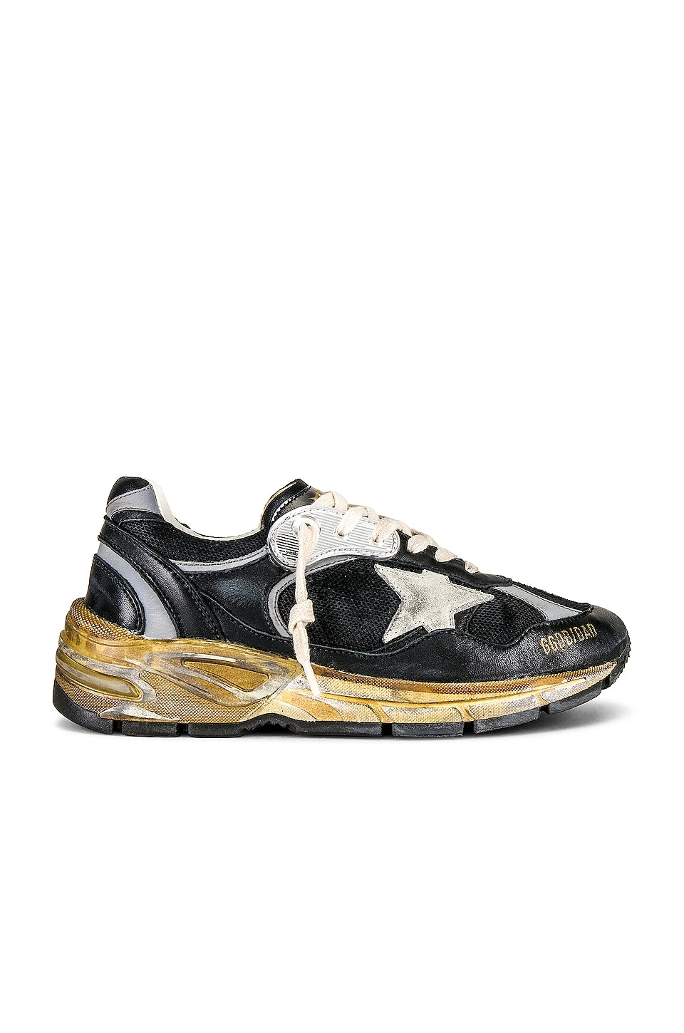 Golden Goose Running Dad Sneaker Black, Silver, & Ice