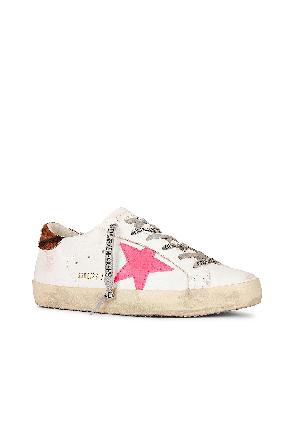 Golden Goose Superstar Sneaker Creamy White, Fluo Red, & Black Brown Zebra - Image 2
