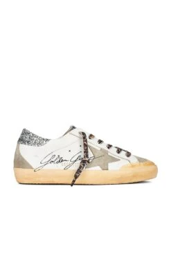 Golden Goose SUPERSTAR 스니커즈 White, Taupe, & Silver