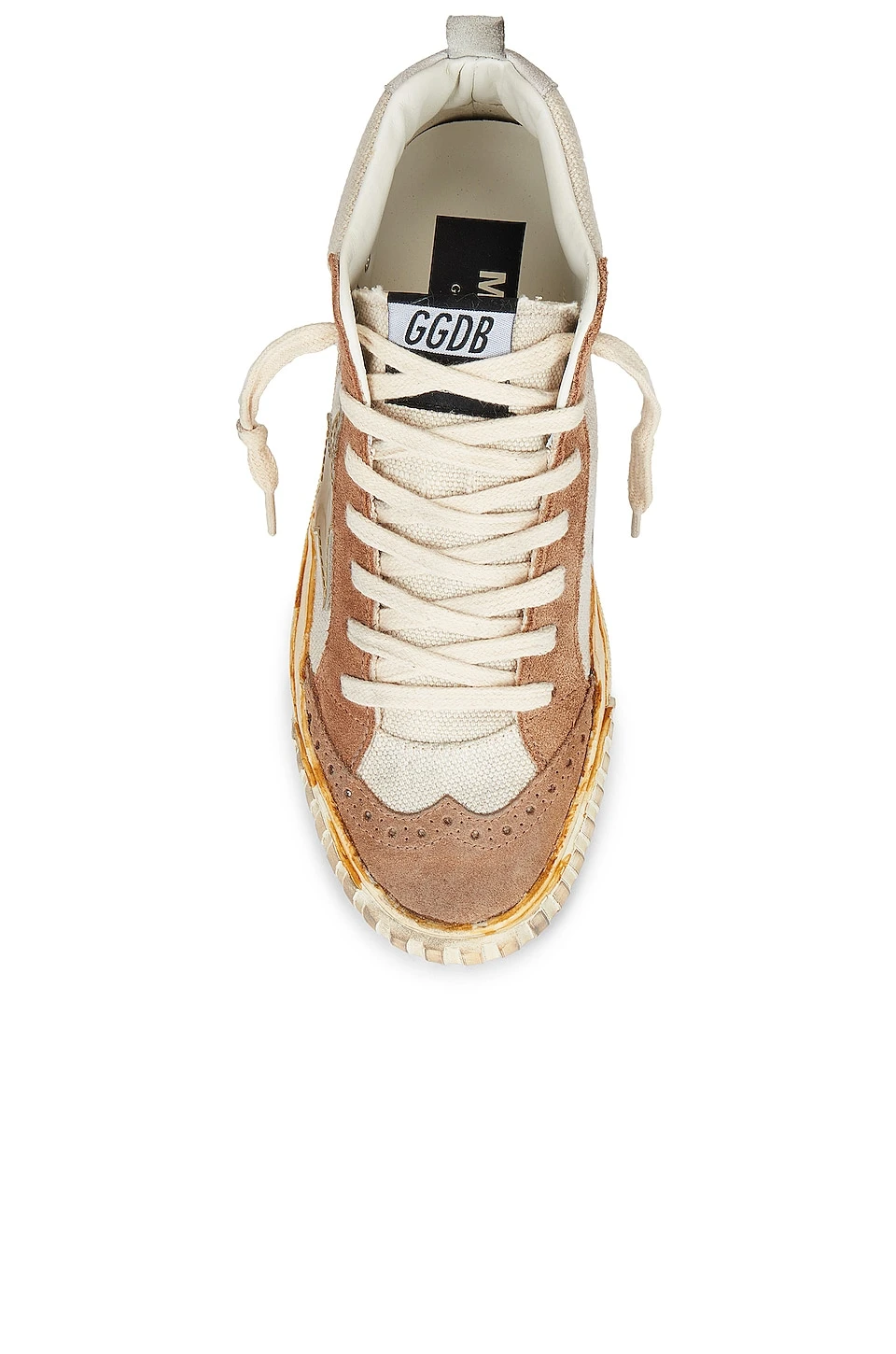 Golden Goose Mid Star Sneaker Natural White, Tobacco, Golden, Cream, & Optic White - Image 4