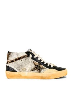 Golden Goose Mid Star Sneaker Tobacco, Black, & Beige Brown Leo