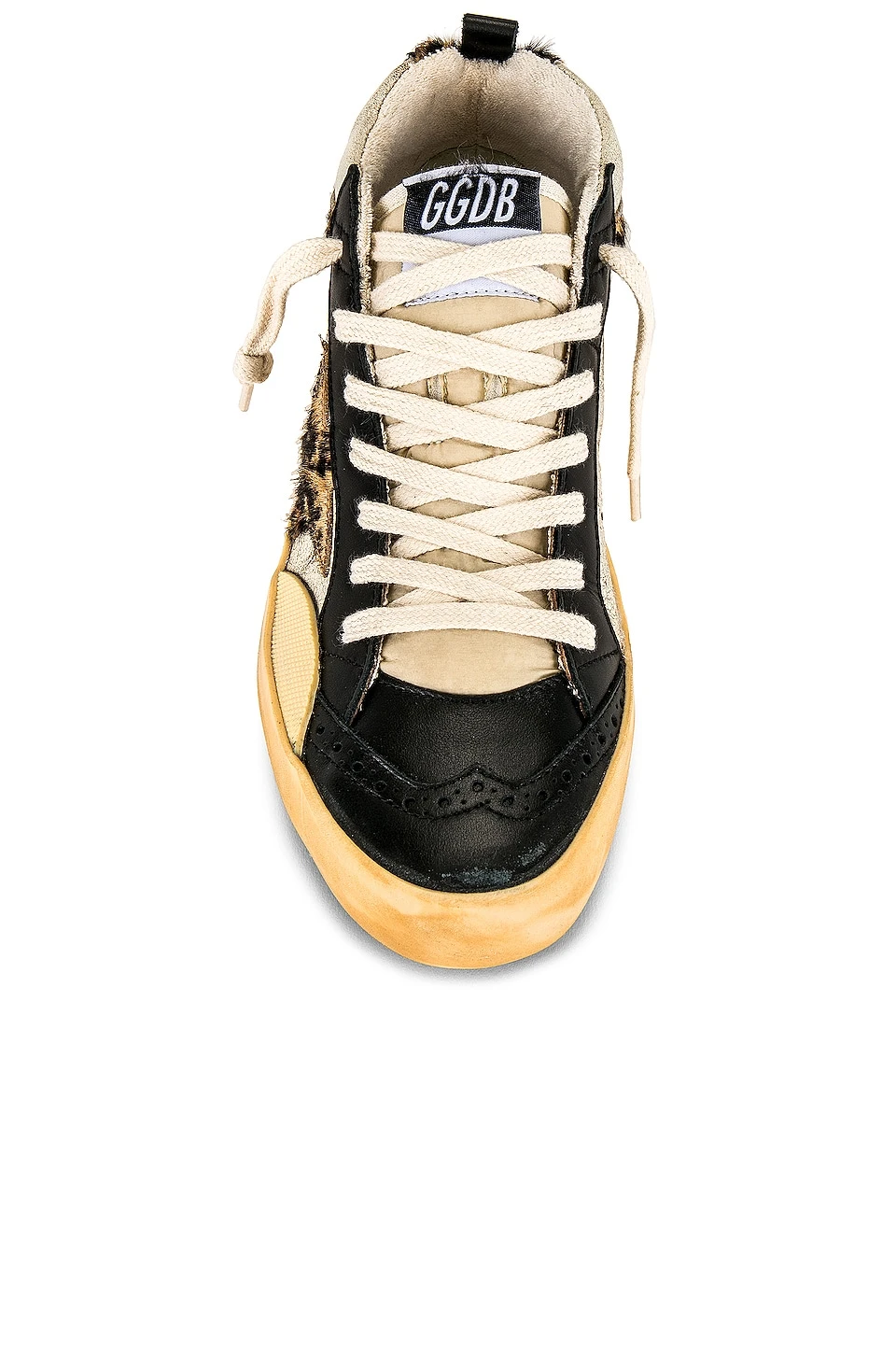 Golden Goose Mid Star Sneaker Tobacco, Black, & Beige Brown Leo - Image 4