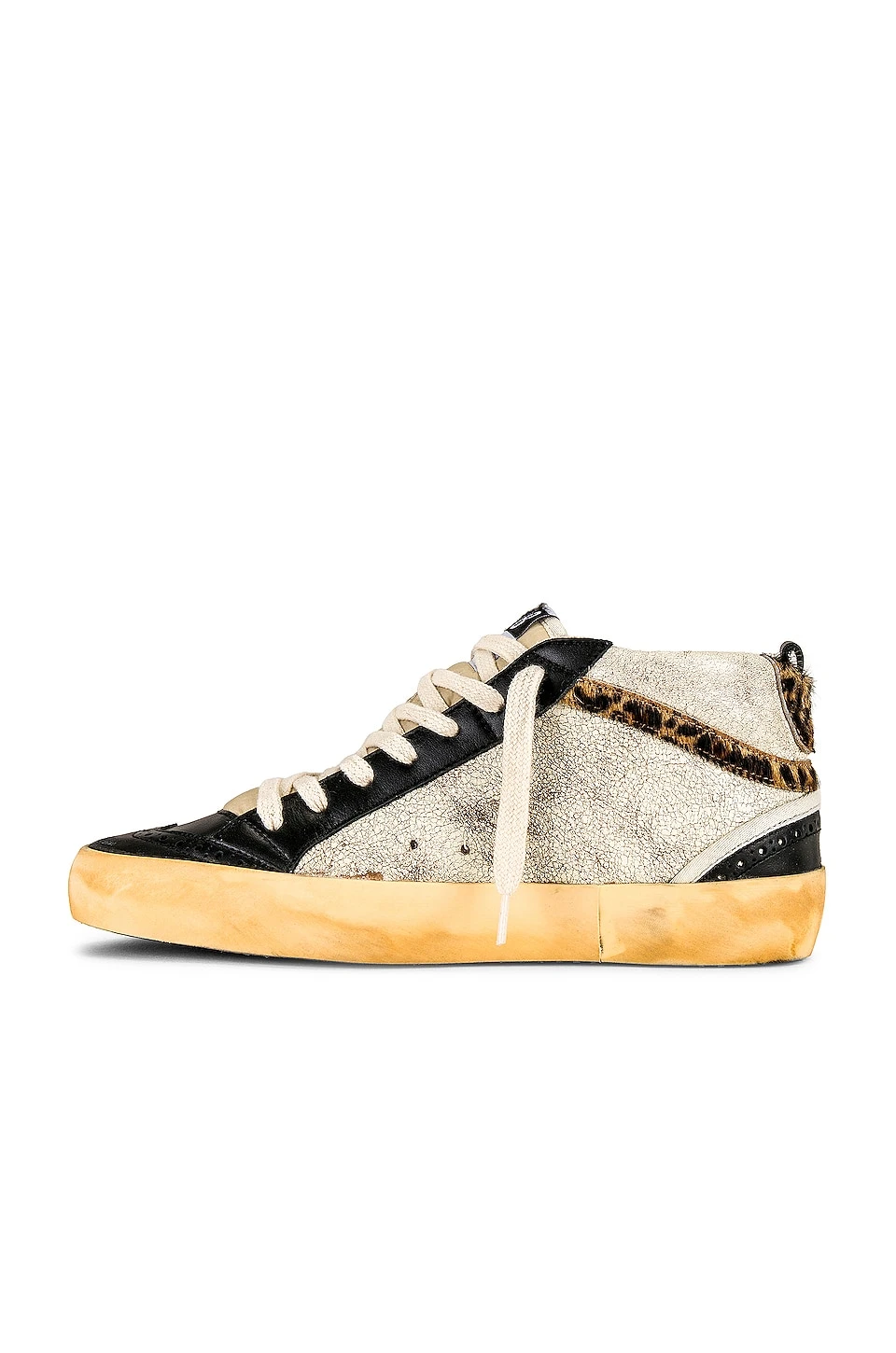 Golden Goose Mid Star Sneaker Tobacco, Black, & Beige Brown Leo - Image 5