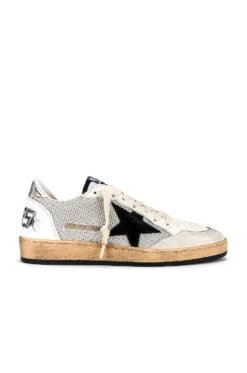 Golden Goose Ball Star Sneaker Light Silver, Black, White, & Silver