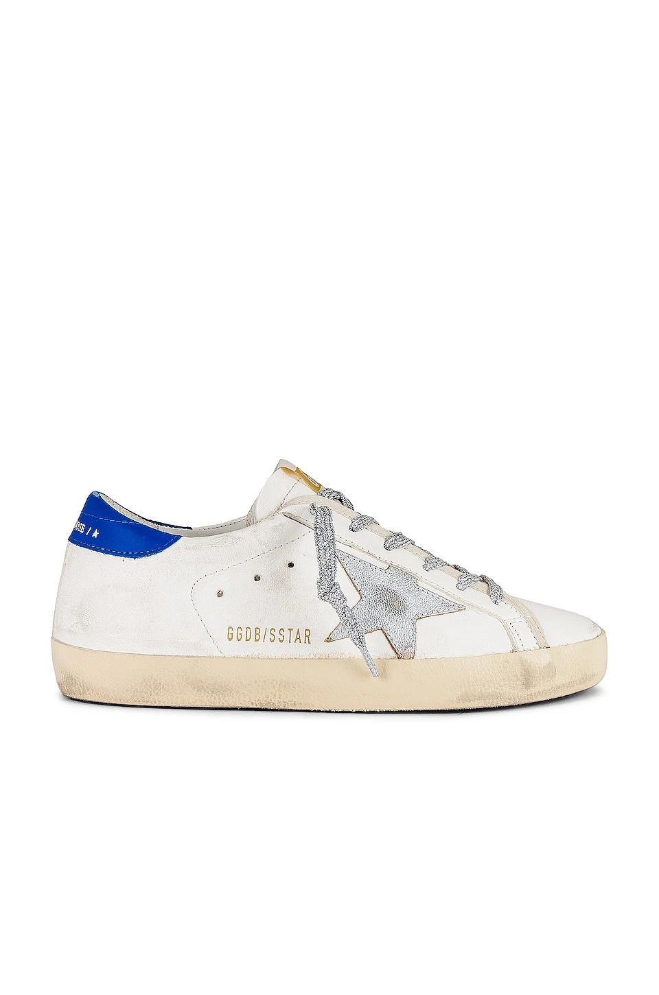 Golden Goose Superstar Sneaker Cream, Silver, & Blue
