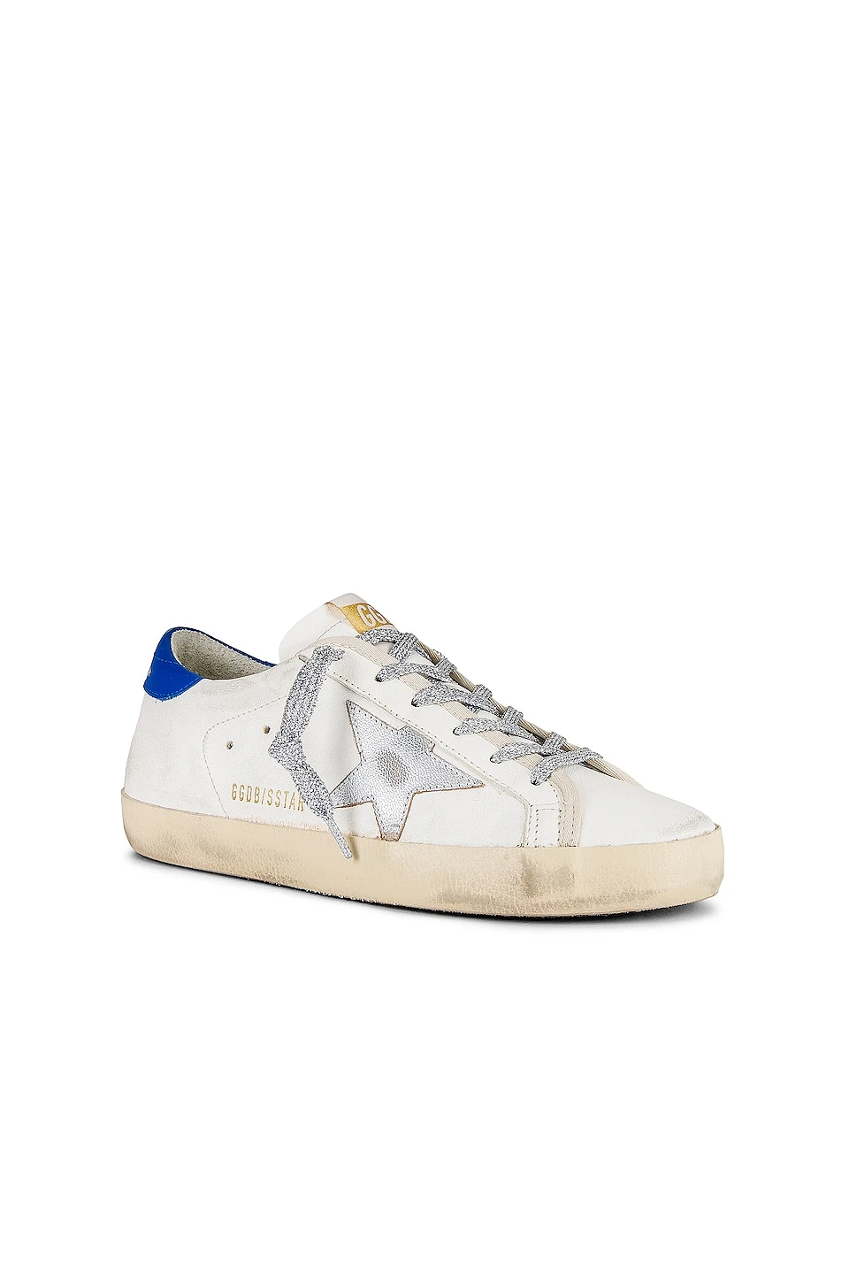 Golden Goose Superstar Sneaker Cream, Silver, & Blue - Image 2