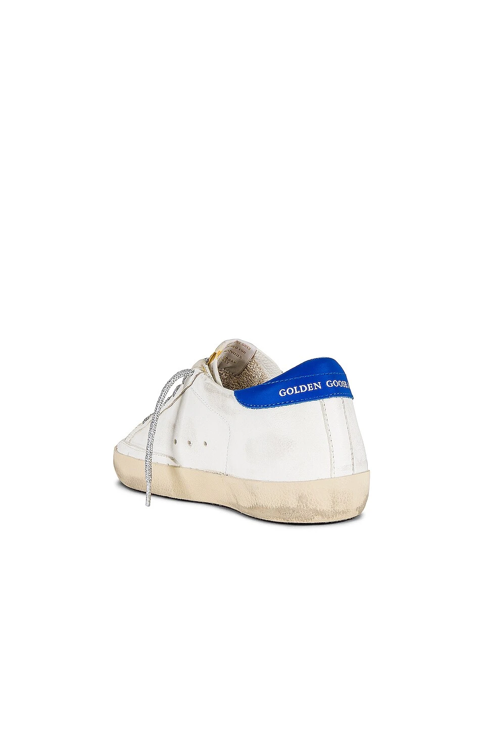 Golden Goose Superstar Sneaker Cream, Silver, & Blue - Image 3