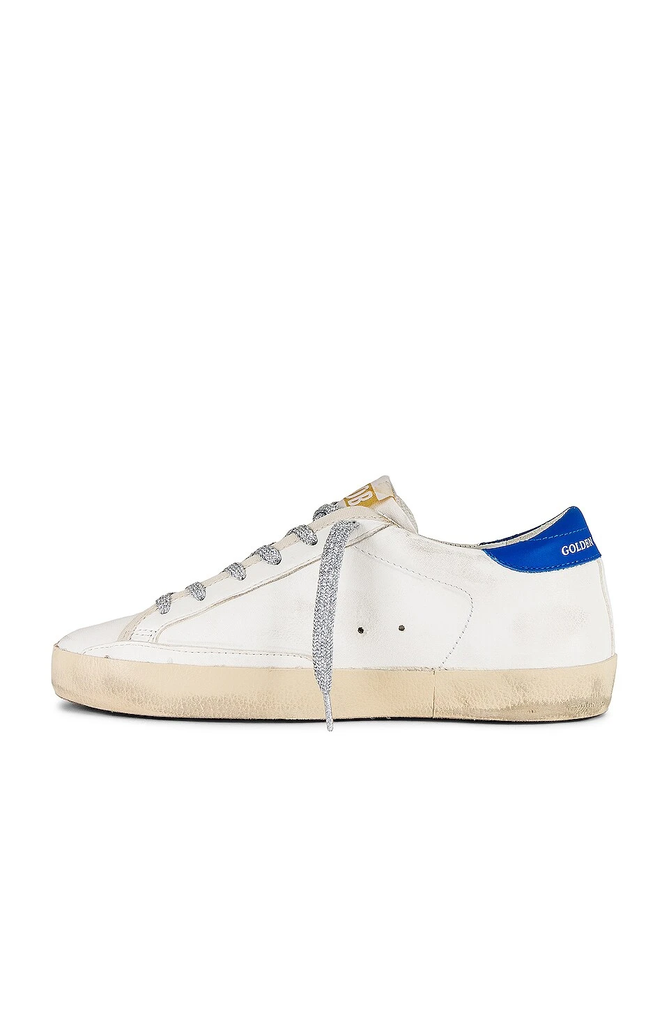 Golden Goose Superstar Sneaker Cream, Silver, & Blue - Image 5