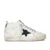 Golden Goose Mid Star Sneaker White, Black, & Silver