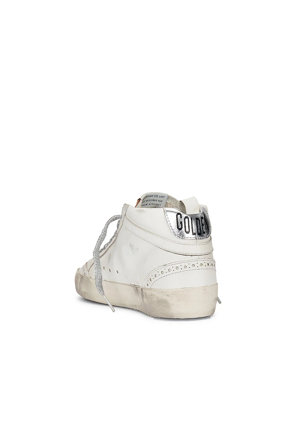 Golden Goose Mid Star Sneaker White, Black, & Silver - Image 3