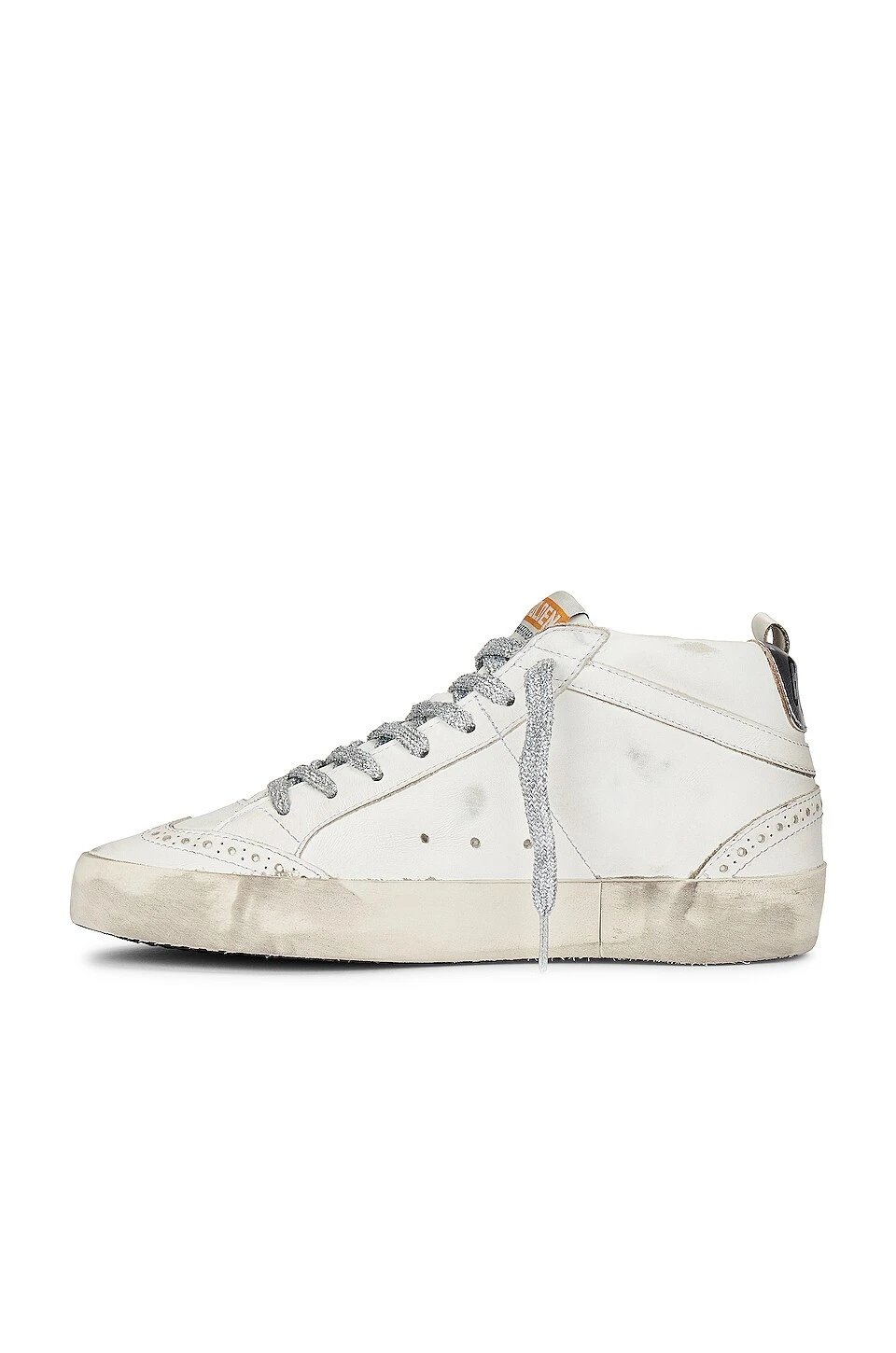 Golden Goose Mid Star Sneaker White, Black, & Silver - Image 5