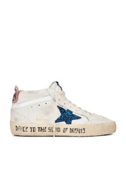 Golden Goose Mid Star Sneaker White, Blue, & Pink