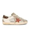 Golden Goose Super-Star Sneaker Silver, White Ecru, Taupe, Brown, Beige Brown Leo