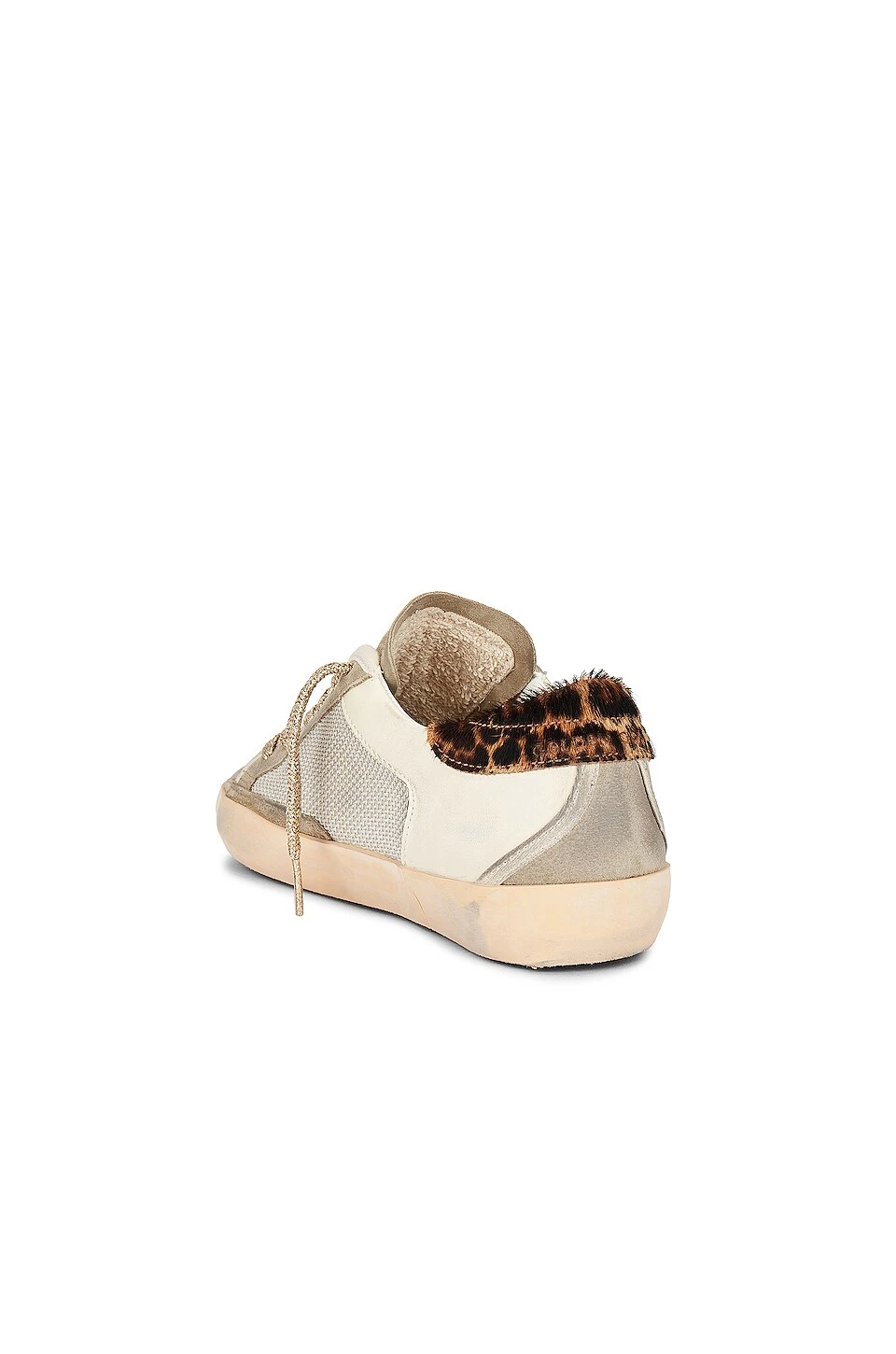 Golden Goose Super-Star Sneaker Silver, White Ecru, Taupe, Brown, Beige Brown Leo - Image 3