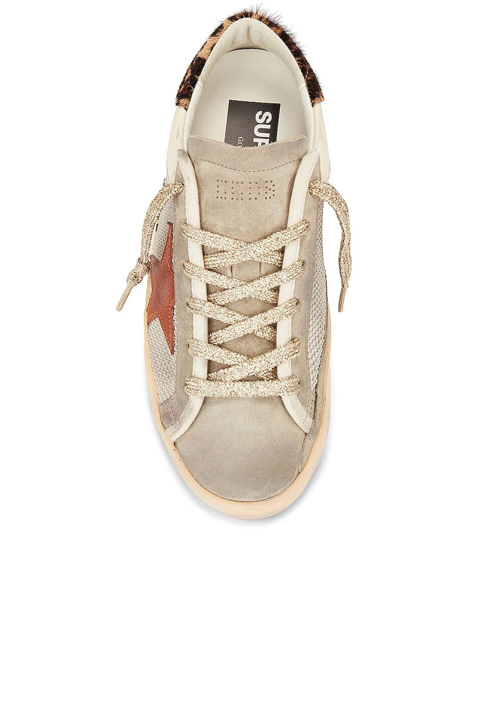 Golden Goose Super-Star Sneaker Silver, White Ecru, Taupe, Brown, Beige Brown Leo - Image 4