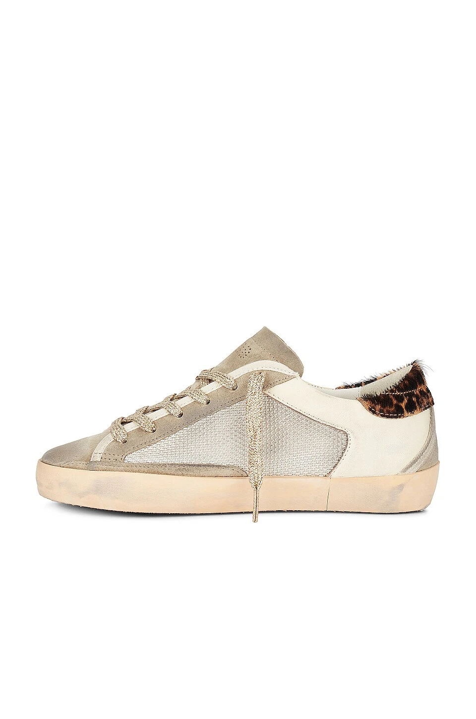 Golden Goose Super-Star Sneaker Silver, White Ecru, Taupe, Brown, Beige Brown Leo - Image 5