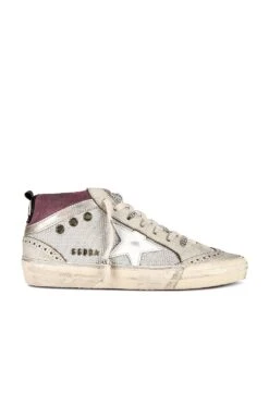 Golden Goose Mid Star Sneaker Silver, Violet, White, White Ecru, & Platinum