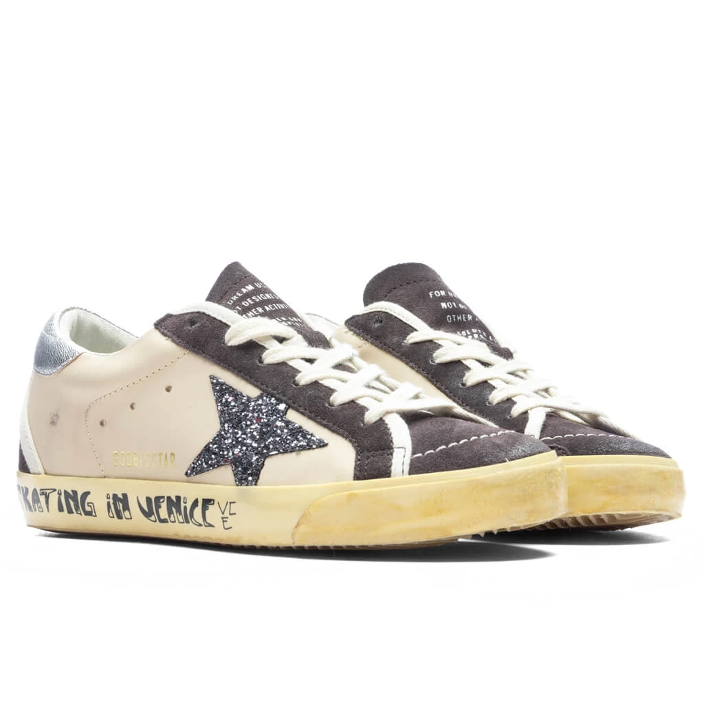 Golden Goose Women's Superstar Glitter Star - Beige/Dark Grey/Grey - Image 2