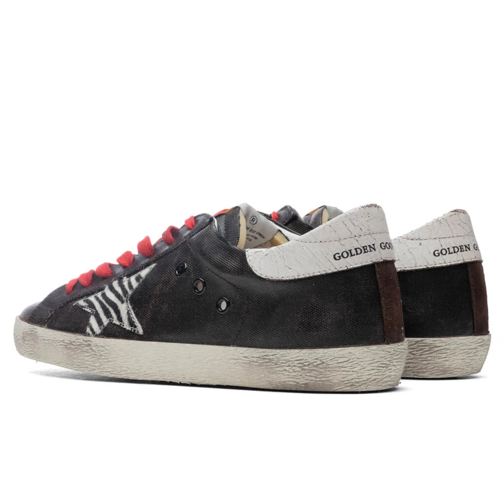 Golden Goose Super-Star Sneakers - Dark Brown/White Black Zebra - Image 3