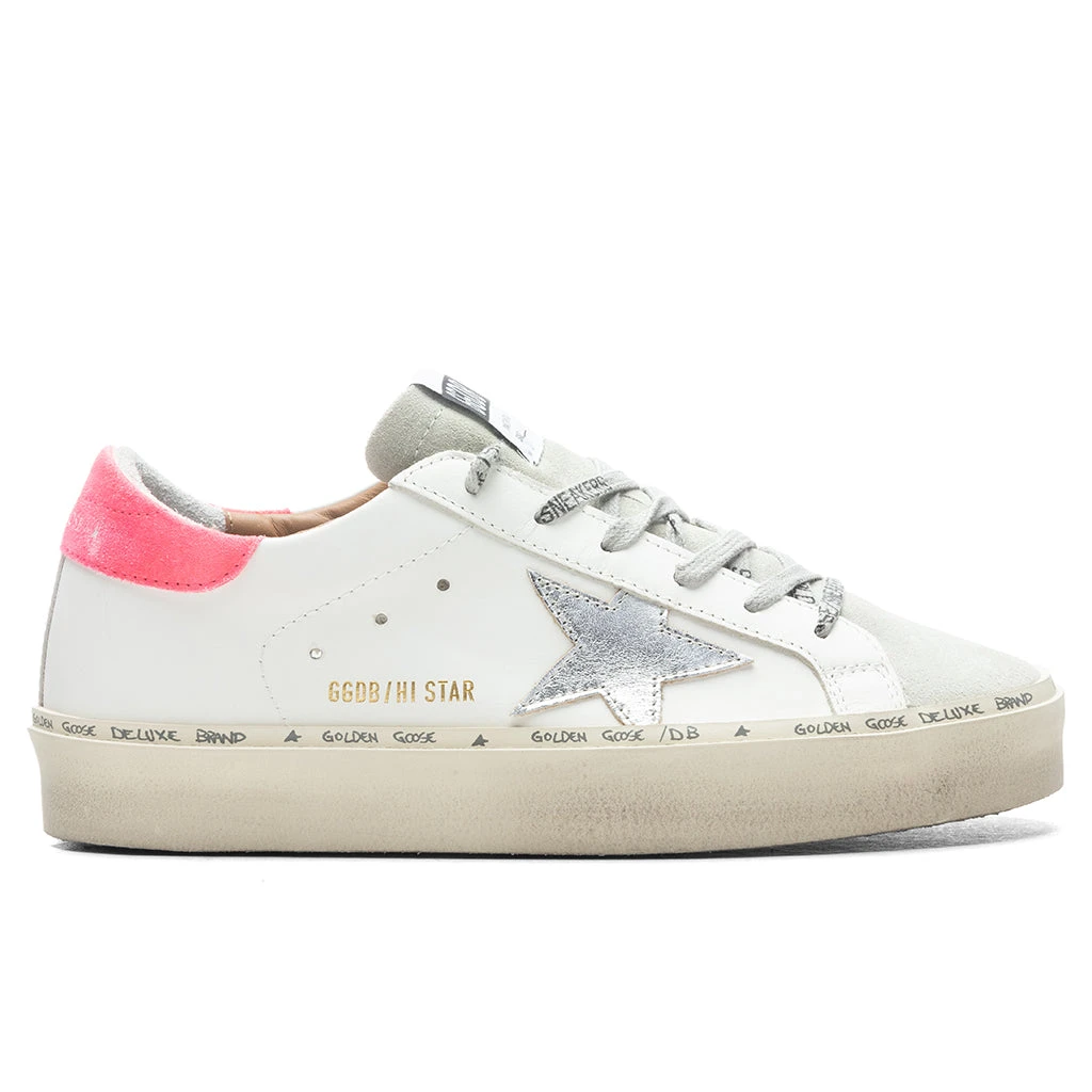 Golden Goose Women's Hi Star - White/Lobster Fluorescent