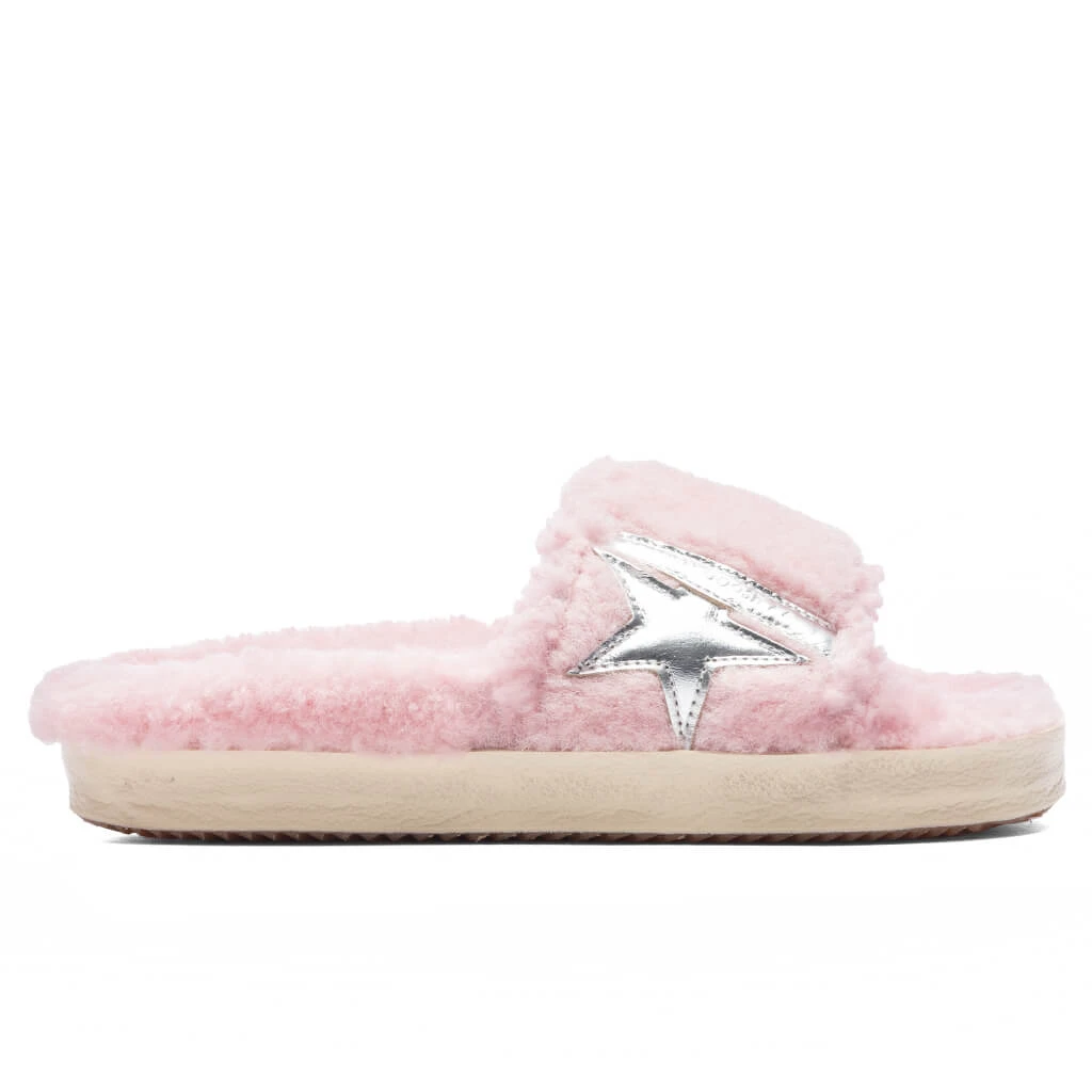 Golden Goose Women's Shearling Poolstar - Antique Pink/Silver