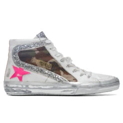 Golden Goose Women's Slide - White/Green Camouflage/Silver