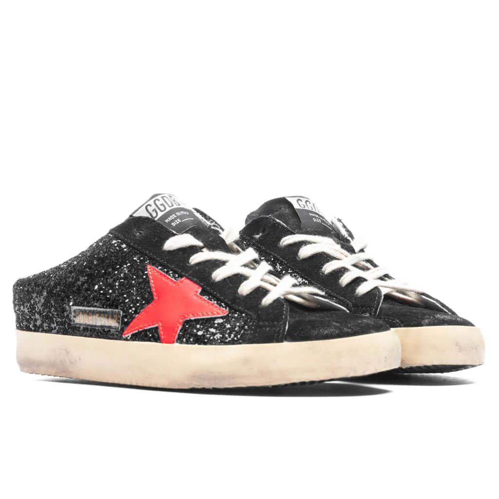 Golden Goose Women's Sneakers Leather Sabot Super Star - Black/Coral Red - Image 2