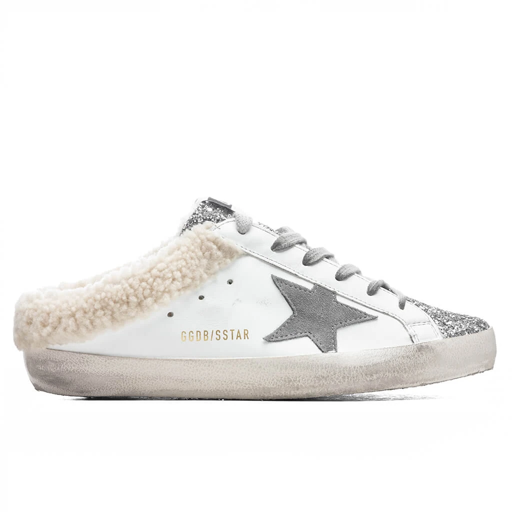 Golden Goose Women's Super-Star Sabot - White/Silver/Dark Grey