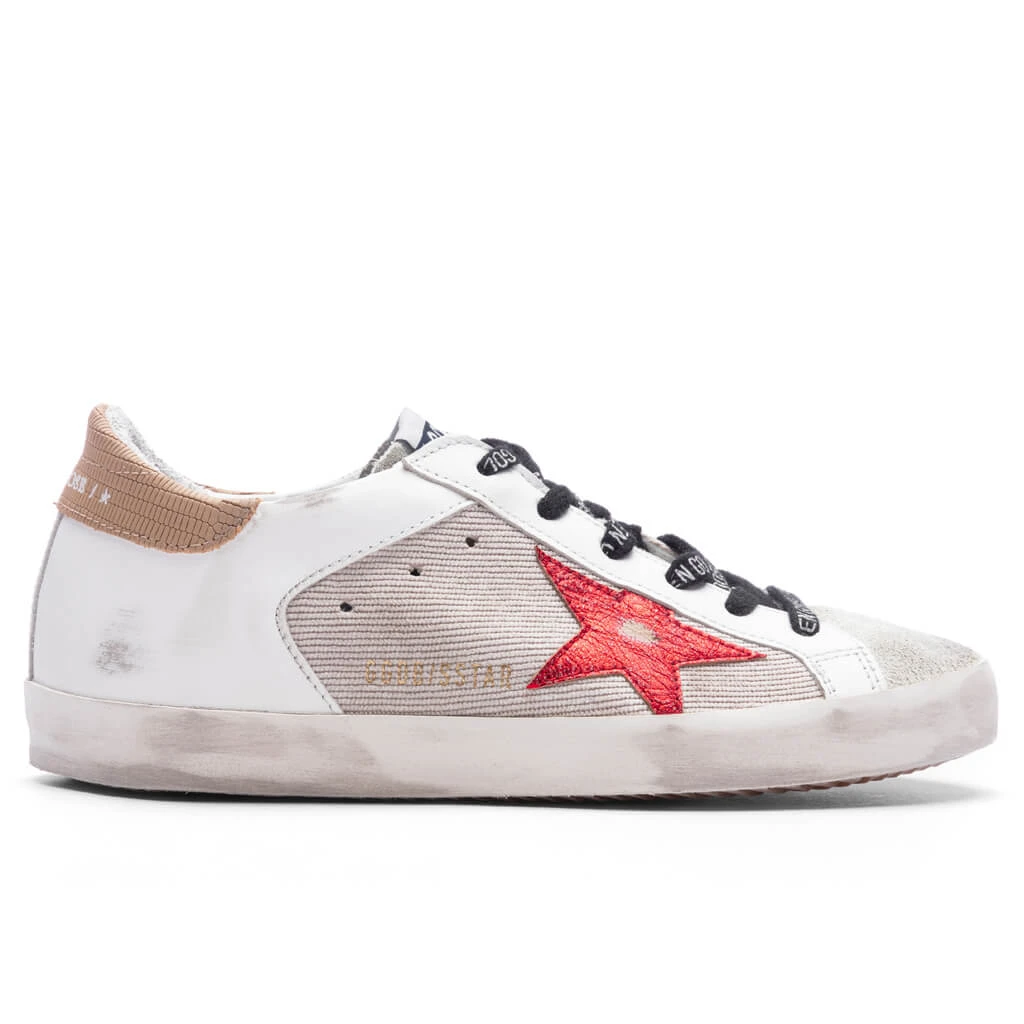 Golden Goose Women's Super-Star - Taupe/Red/Light Brown