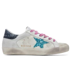 Golden Goose Women's Super-Star Sneakers - White/Light Blue/Dark Blue