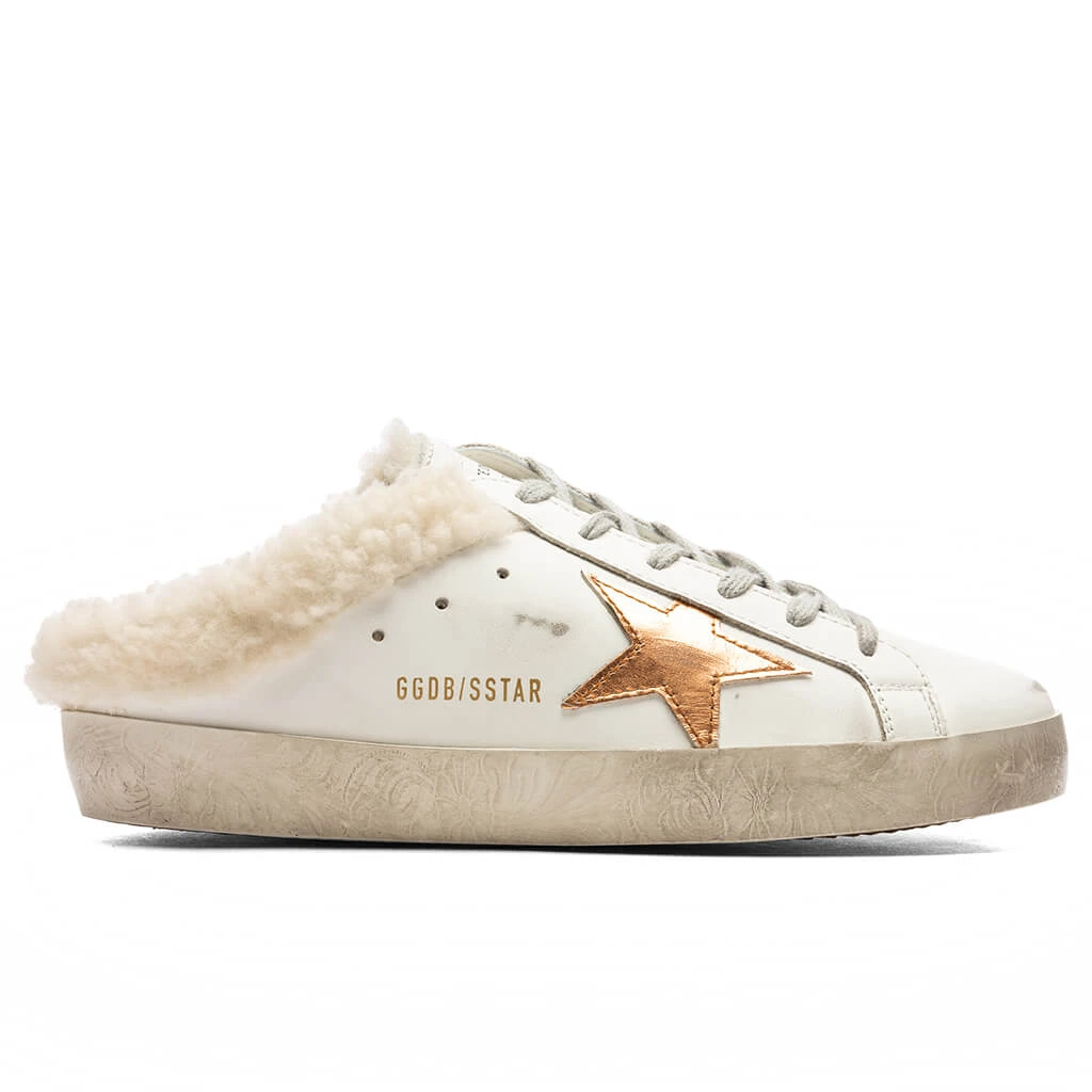 Golden Goose Women's Super Star Sabot - White/Chocolate Brown/Beige