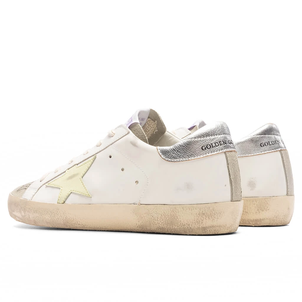 Golden Goose Women's Super-Star Sneakers - White/Light Yellow/Silver - Image 4
